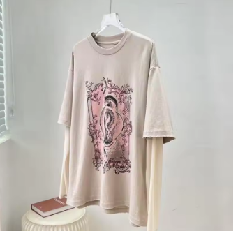 New Tide Brand Studio Classic Summer Y2k T-shirt Printed Loose T-shirt Sports Fashion Casual Top Women Bottom Shirt Couple Tee