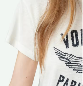 2025 Spring Summer Women Short Sleeve Tshirts Wing Letters Print Casual Simple Round Neck Lady All-Match Tee Tops