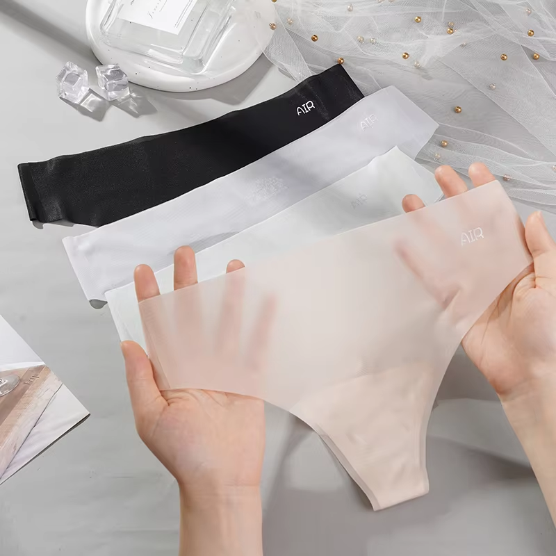 Sexy Transparent Women Thong Panties Ultra-thin Sense Briefs Female Seamless Low-rise Underpanties Quick Drying Underwear